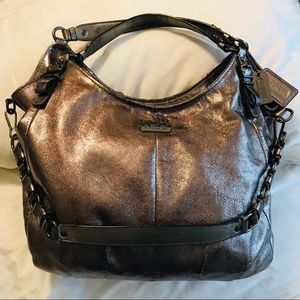 Coach gun metal hobo bag